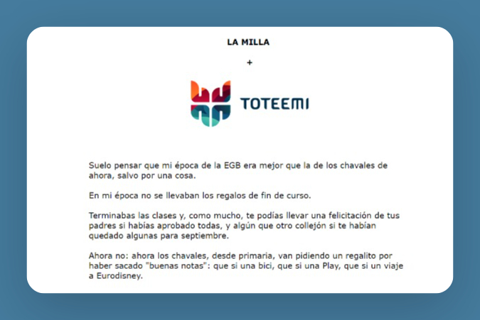 Ejemplo intro patrocinada de la milla