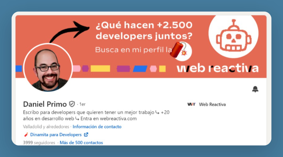 Perfil de LinkedIn de Daniel Primo